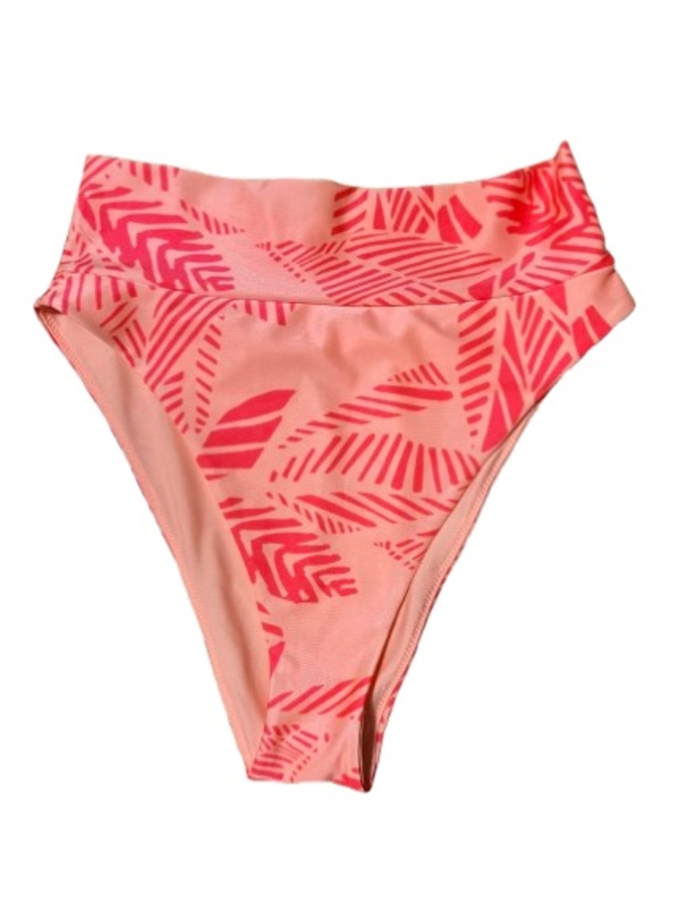 NWOT Aerie High Cut Cheeky Leaf Print Swim Bikini Bottom Size Small